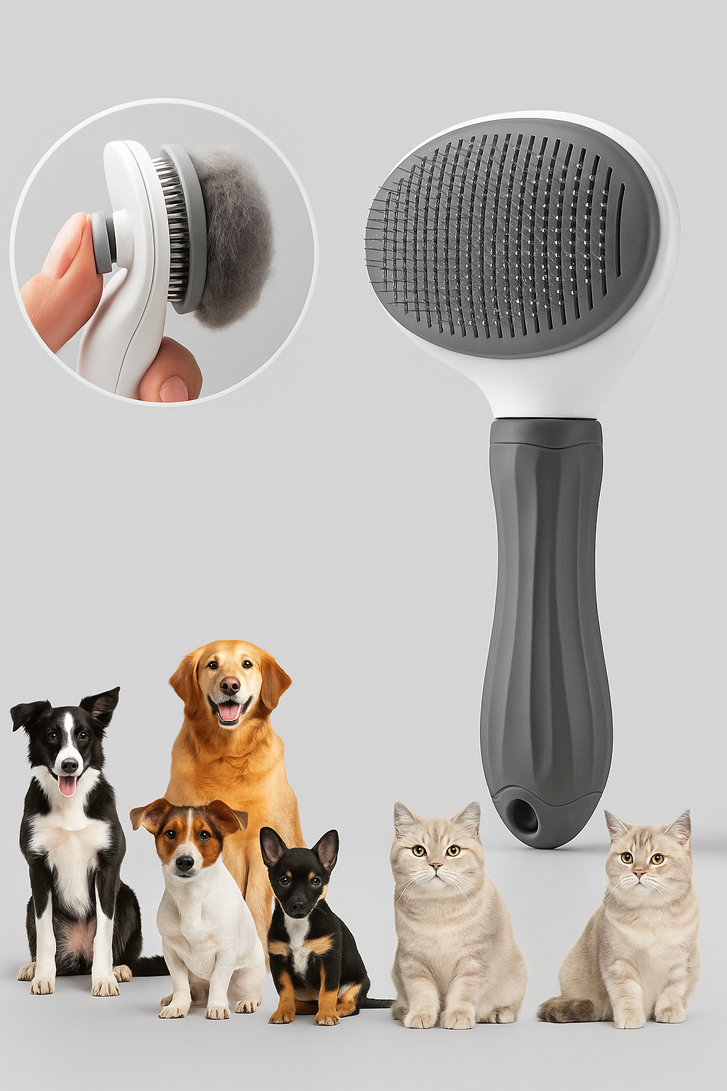 Brosse MagiPoils™ Démêlez, nettoyez et caressez votre animal en un geste !