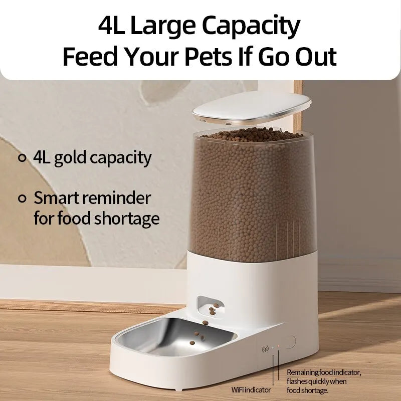 Mangeoire Automatique Intelligente ROJECO – Distributeur Connecté WiFi pour Chiens et Chats